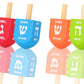 Zion Judaica Colored Wooden Dreidels 1.75' Medium Size Driedel 10 Pack Drydels In A Ziplock Bag Bulk Pack Colorful Dreidels Spi