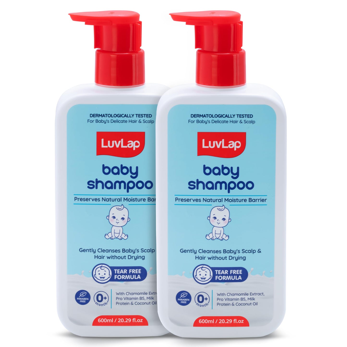 Luvlap Milky Soft Baby Shampoo With Vitamin E & Coconut Oil, Shea Butter (600 Ml X Pack Of 2)