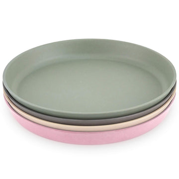 Weesprout Bamboo Plates (Pink, Green, Gray, & Beige, Without Lids)