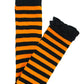 Rufflebutts Girls Footless Ruffle Tights - Orange/Black Stripe - 6-12M