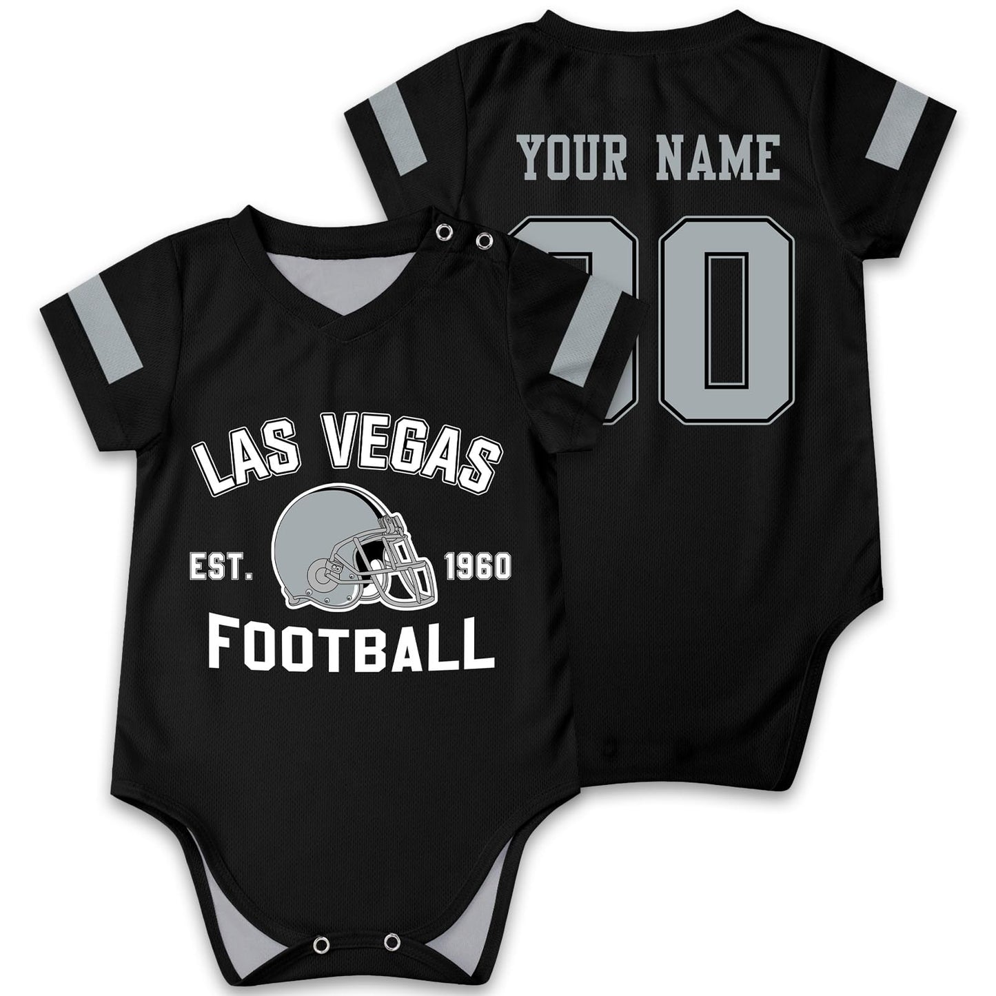 OAOANS Las Vegas Baby Clothes Custom Name Number Personalized Football Baby Jersey Clothing Newborn Toddler Apparel 0-24 Months 