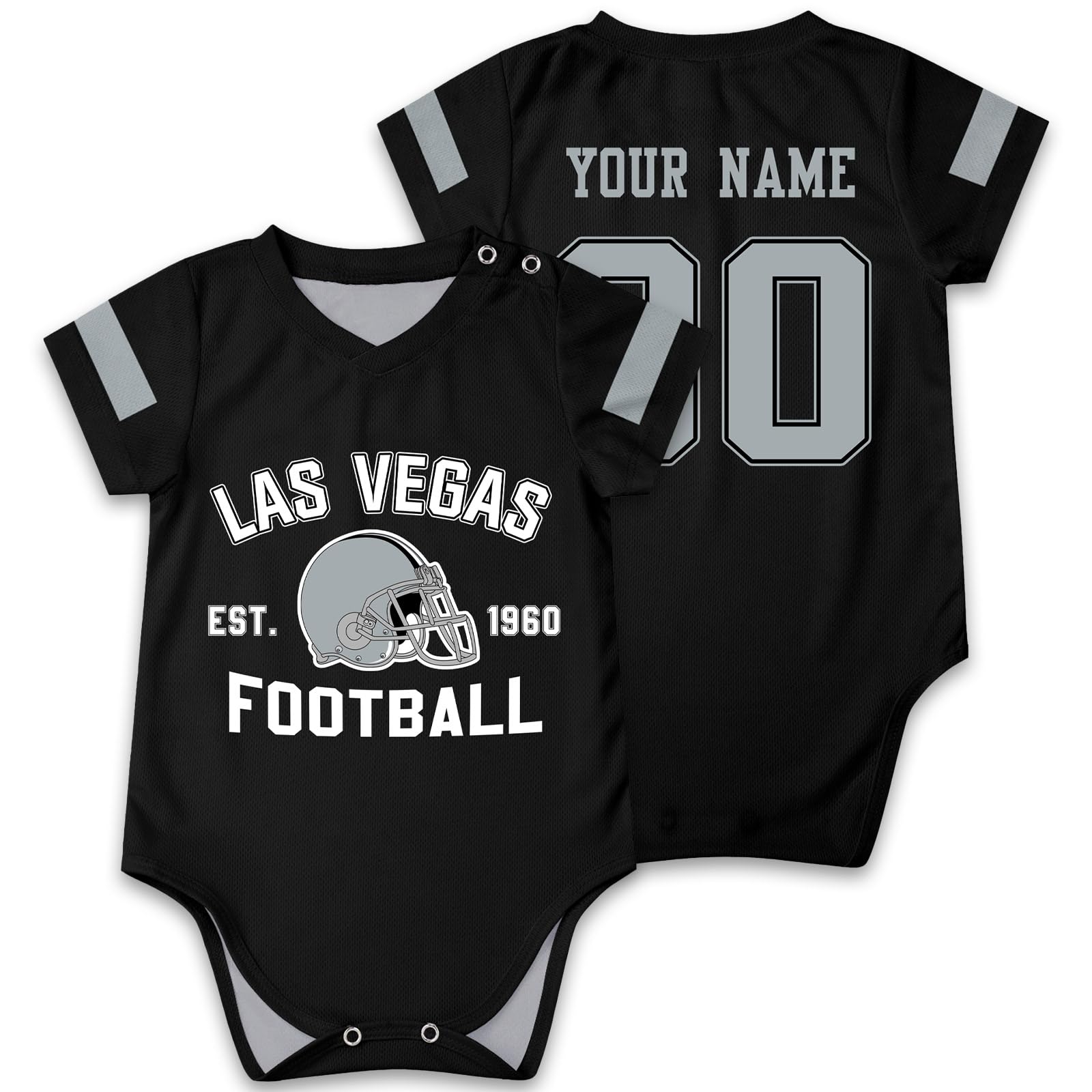 OAOANS Las Vegas Baby Clothes Custom Name Number Personalized Football Baby Jersey Clothing Newborn Toddler Apparel 0-24 Months 