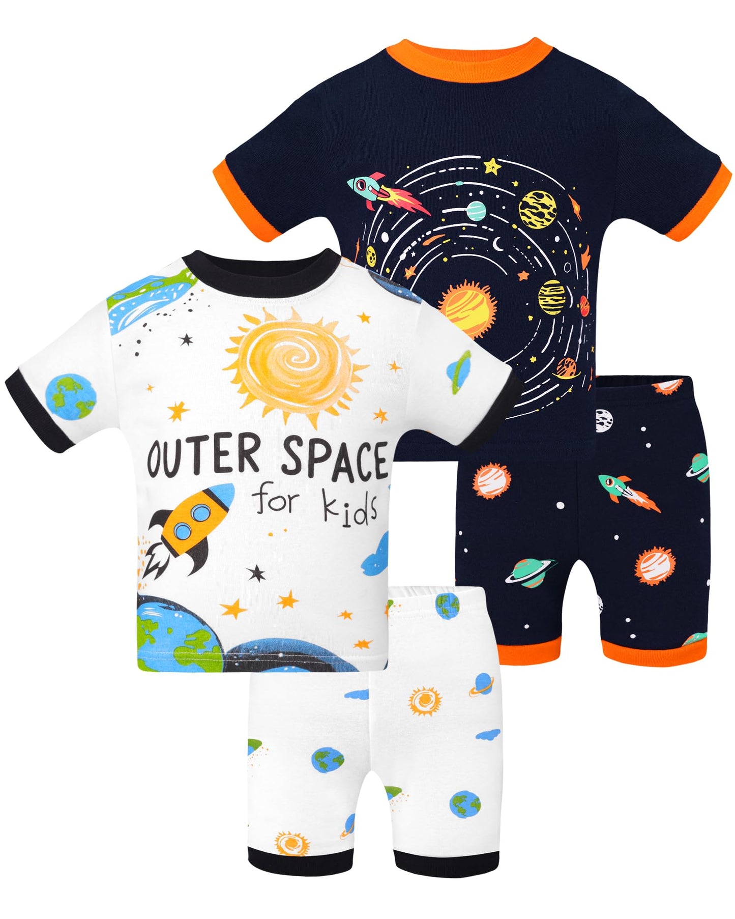 Daughter Queen Boys Pajamas 18-24 Months Summer Pjs Space Pj Sets Baby Toddler 100% Cotton Short Sleeve Jammies Solar System Sle