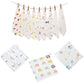 ASJAR Ramita Baby Muslin Washcloth Hanky | Breathable Cotton Cloth for Daily Baby Care Reusable | Pack of 12 | Multicolor