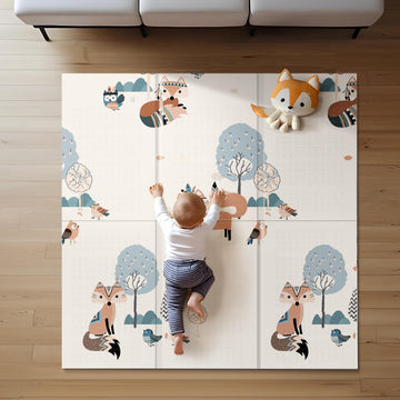 Baby Play Mat, 59' X59 ' Extra Large Foldable Baby Mat For Playtime And Tummy Time, Thick Foam Play Mat For Baby, Waterproof,