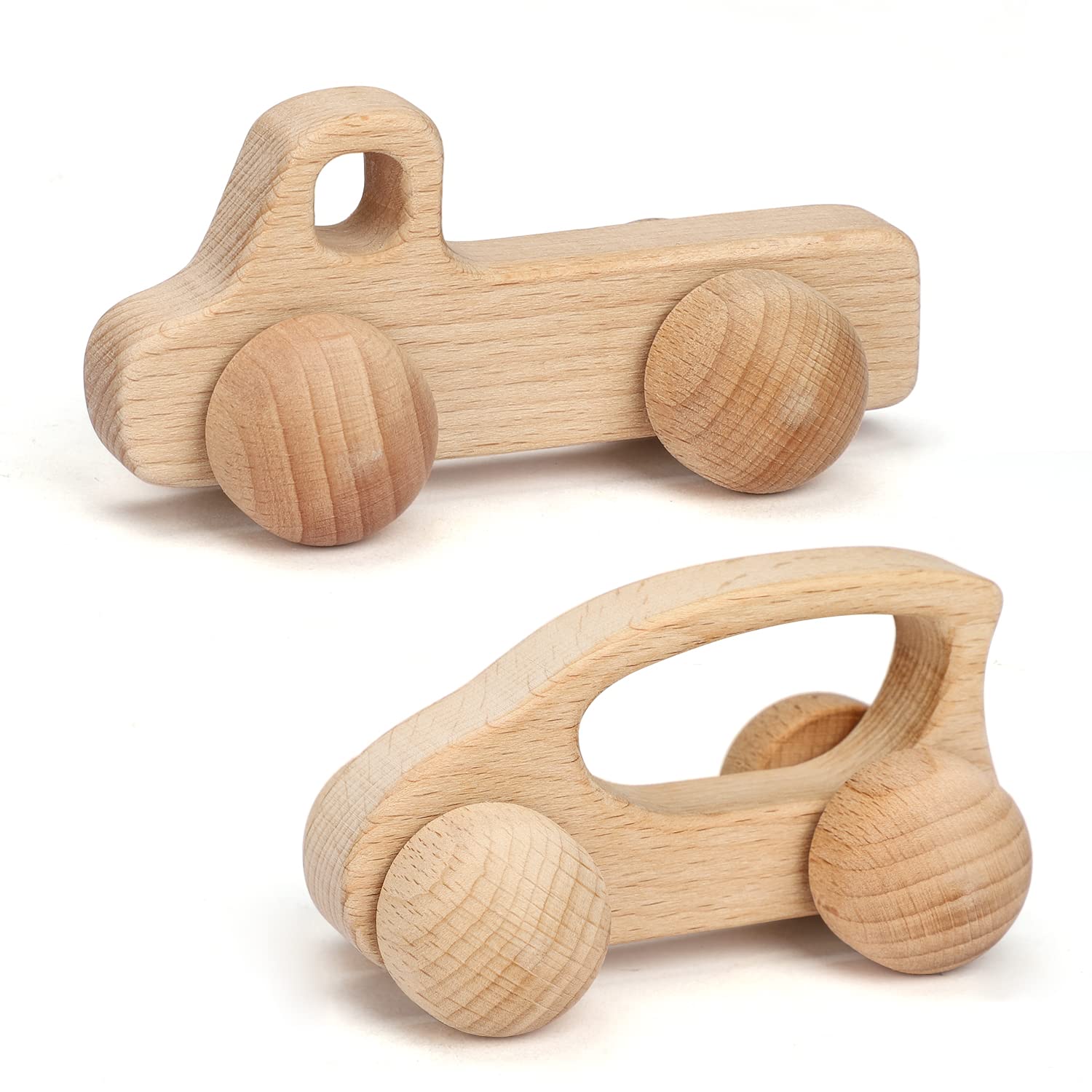 TOY Life Wooden Toys Cars, Montessori Toys for Babies 0-6-12 Months, Rattle Toy Cars for Toddlers 1-3, Christmas Wooden Baby Toy