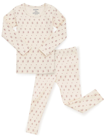 Avauma Baby Boys Girls Pajama Set 6M-7T Kids Cute Toddler Snug Fit Pattern Design Pjs Cotton Sleepwear Flower Pattern (Violet.Iv