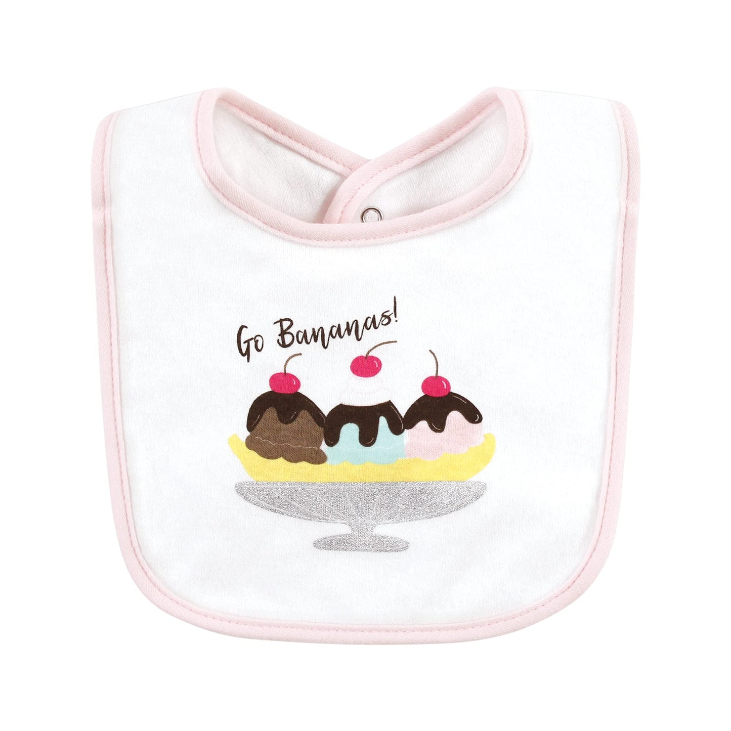 Hudson Baby Unisex Baby Cotton Bibs, Banana Split, One Size