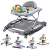 VEVOR 4-in-1 Baby Walker, Foldable Baby Activity Center with Wheels, 3 Adjustable Height, Music & Toys Tray, Learning-Seated | W