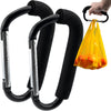 2 Pack Large Stroller Hooks Grocery Bag Carrier Helper Holder Handles Carabiner Stroller Organizer Multipurpose Snap Hook Clips