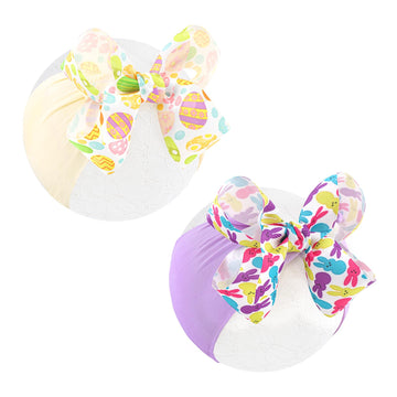 Lanmerry Easter Bows For Girls Bunny Hair Bow Easter Headbands Large Ribbon Bow Rabbit Hair Accessories Easter Egg Newborn Bows