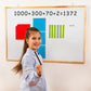 Simply magic 131 PCS Jumbo Magnetic Base Ten Blocks for Math, Place Value Blocks, Magnetic Base 10 Blocks Set for Teachers, Math