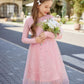 Arshiner Toddler Tutu Dress Long Sleeve Cute Pink Valentine Party Winter Ribbed Knit Princess Dress
