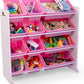 Homesmiths Pink Toy Storage Organizer For Kids, Set Of 12 Pastel Bins Perfect For Home, Play Schools And Kindergarden