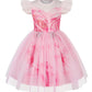 Marendyee Pink Witch Dress For Girls Halloween Costume Kids Tulle Dresses Flutter Sleeve (9-10 Years)