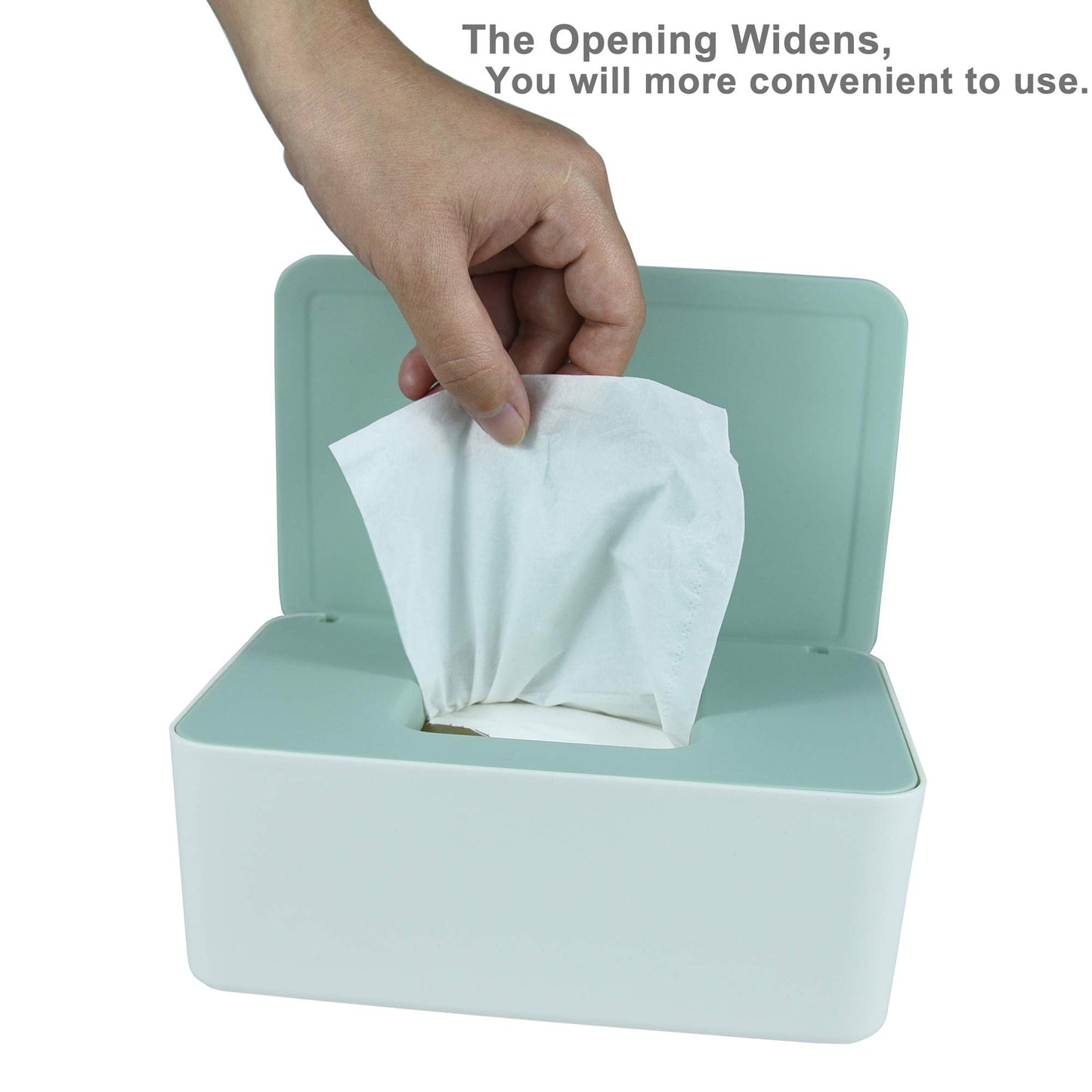 Diaper Wipes Dispenser, Tissue Storage Box Case, Wet Wipe Dispenser Holder With Lid For Home, Office, Cars (Green)