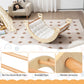 Honey Joy Wooden Ladder Arch For Climbing, 3-In-1 Kids Climber Ladder & Rocker Board W/Cushion Pad, Triangle Climber For Playgro