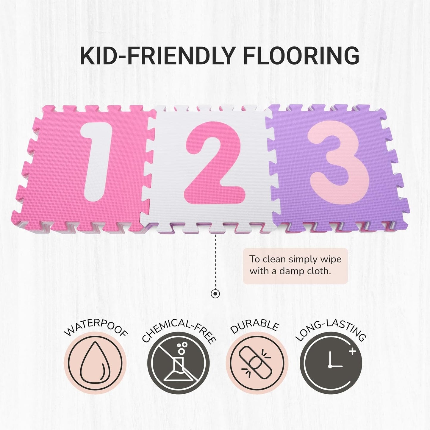 Tadpoles Foam Playmats For Kids, 36 Interlocking Tiles Teach The Abcs And Numbers 0-9, For Ages 3 And Up, Colors: Pink/Purple, 3