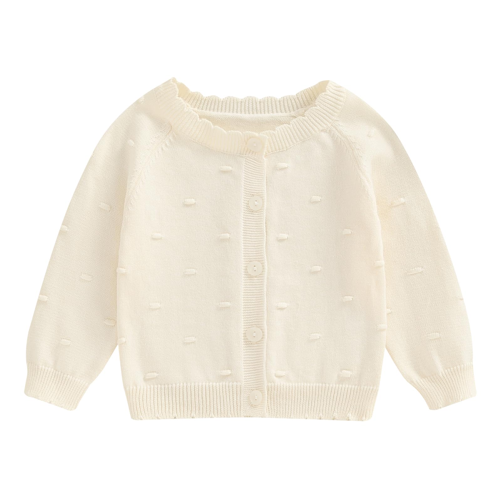 Infant Baby Girl Cardigan Sweater Long Sleeve Button Up Knit Sweatshirt Jacket Toddler Baby Girl Fall Outfits (Apricot, 4-5 Year