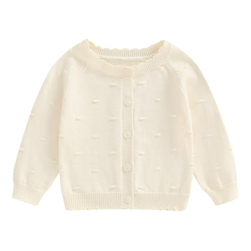 Infant Baby Girl Cardigan Sweater Long Sleeve Button Up Knit Sweatshirt Jacket Toddler Baby Girl Fall Outfits (Apricot, 4-5 Year