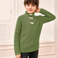 Makkrom Toddler Sweater Baby Boy Girl Turtleneck Cable Knit Sweaters Long Sleeve Christmas Outwear Spring Fall Winter Army Green