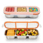 Wanhmif 2Pack Stainless Steel Snack Containers, Reusable 3 Compartment Snackle Box Container For Kids Adults, Leak Proof Grab An