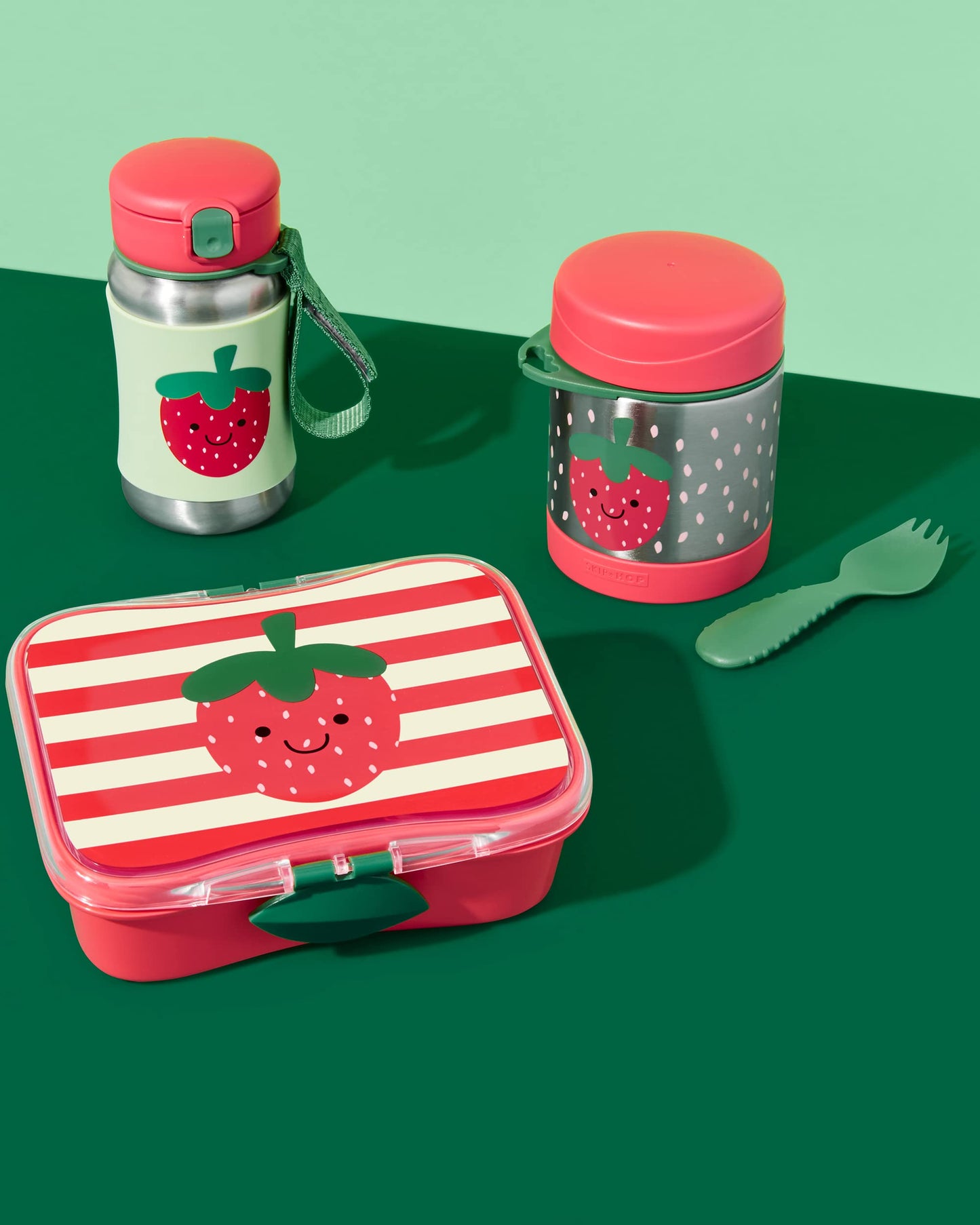Skip Hop Toddler Sippy Cup With Straw, Sparks Stainless Steel Straw Bottle, Strawberry