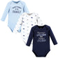 Hudson Baby Unisex Baby Cotton Long-Sleeve Bodysuits Newest Family Member, 12-18 Months