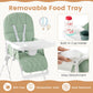 Honey Joy High Chair, Foldable Baby Feeding Chair, Adjustable Tray & Footrest, Removable Easy-To-Clean Pu Seat Cushion, 5-Point
