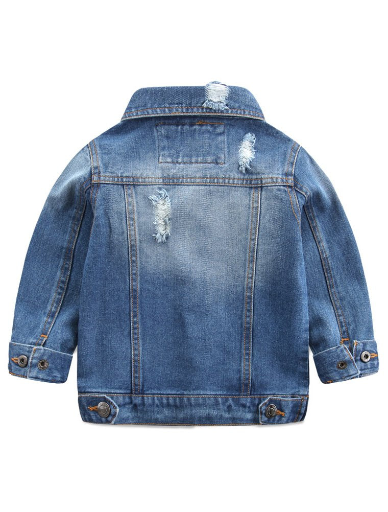 Abolai Baby Boys' Basic Denim Jacket Button Down Jeans Jacket Top Style2 Lightblue 110