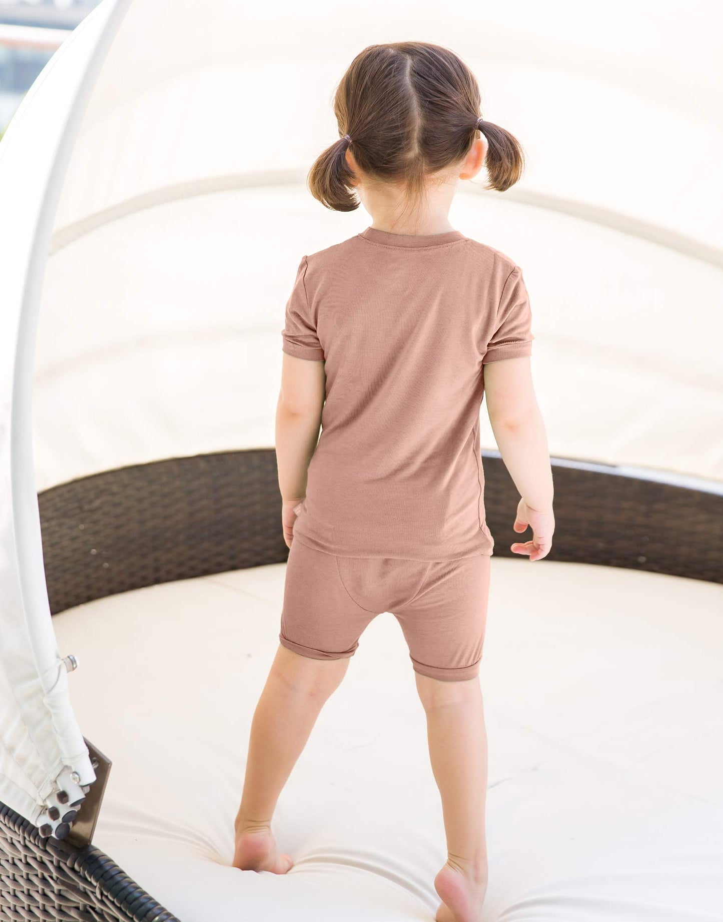 Vaenait Baby Infant Toddler Kids Short Sleepwear Pajamas 2Pcs Set Short Colorful Brown Xxs