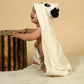 Creeva Cuddle Baby/Kids Hooded Bath Towel  Soft Cotton, Super Absorbent Bath Wrap With Cute Panda Face & 3D Ears For Newborns &