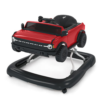 Bright Starts Ford Bronco 4-In-1 Red Baby Activity Center & Push Walker With Removable Interactive Steering Wheel -Toy, 6 Months
