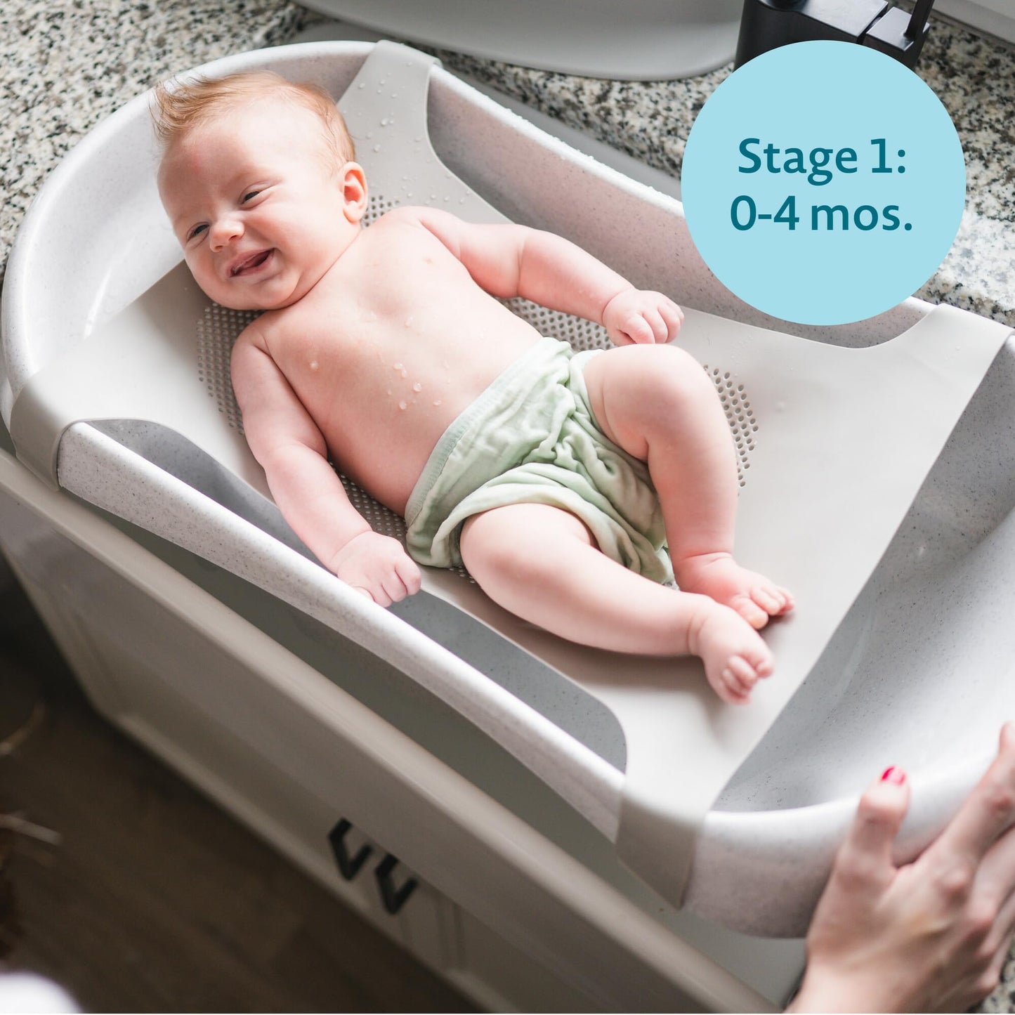 The First Years Rain Shower Baby Bathtub - Baby Spa For Newborn To Toddler - Includes Convertible Bathtub And Sling With Soothin