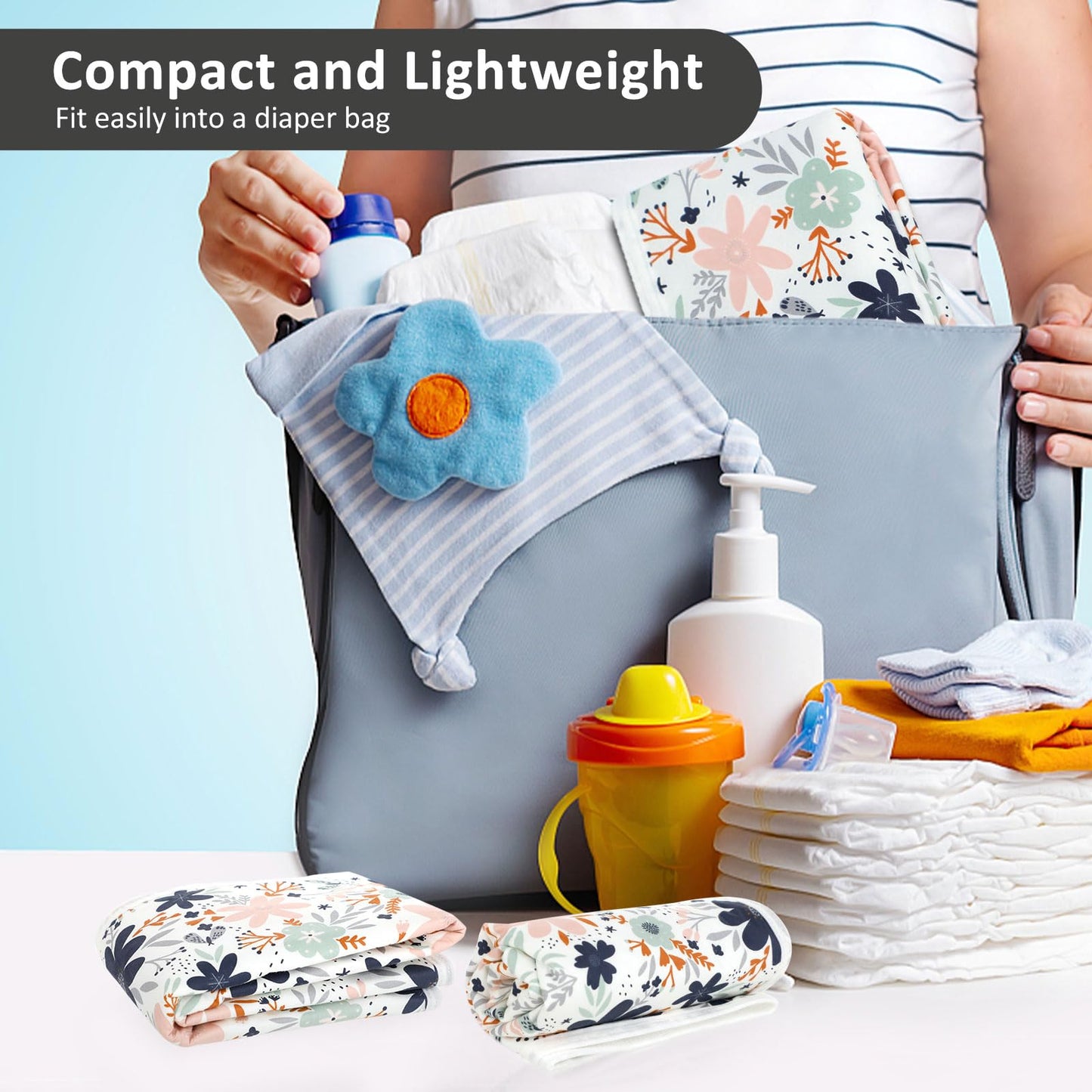 Baby Diaper Changing Pad, 21 5/8' X 31.5' Waterproof Changing Pad Liners - Reusable Soft And Absorbent Portable Changing Mat(F