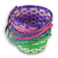 Easter Baskets With Hinged Handle - Round Woven Bamboo (Purple, Pink, Green, Blue) - 4 Pack