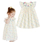 Simplee Kids Toddler Girl Dresses Ruffled Sleeves Summer Sundress Dress Bohemian Dress Red 12M-6T