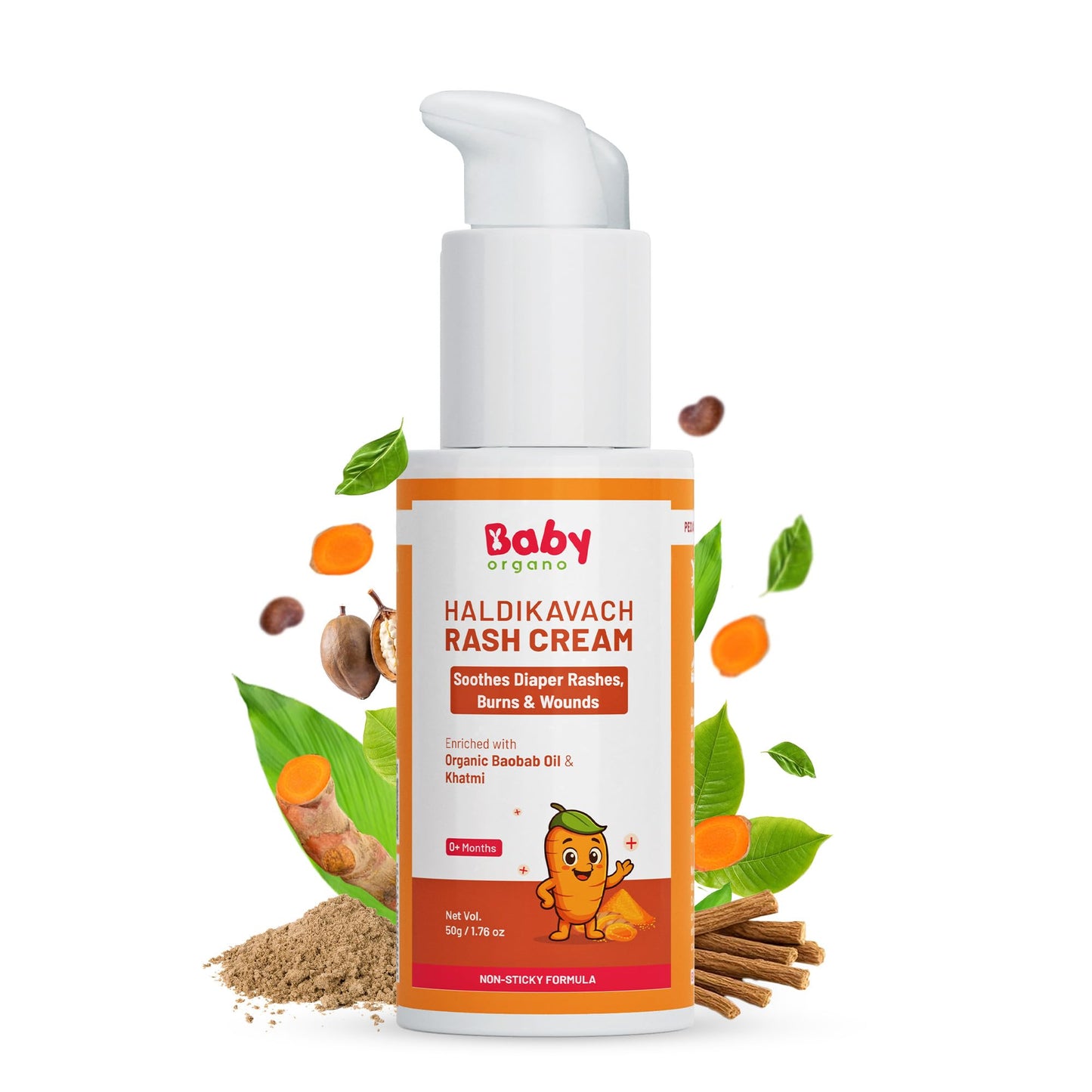 Babyorgano Diaper Rash Cream For Babies | Faster Rash Healing Soothes Redness & Itching With Baobab Oil & Khatmi | Ayurvedic For