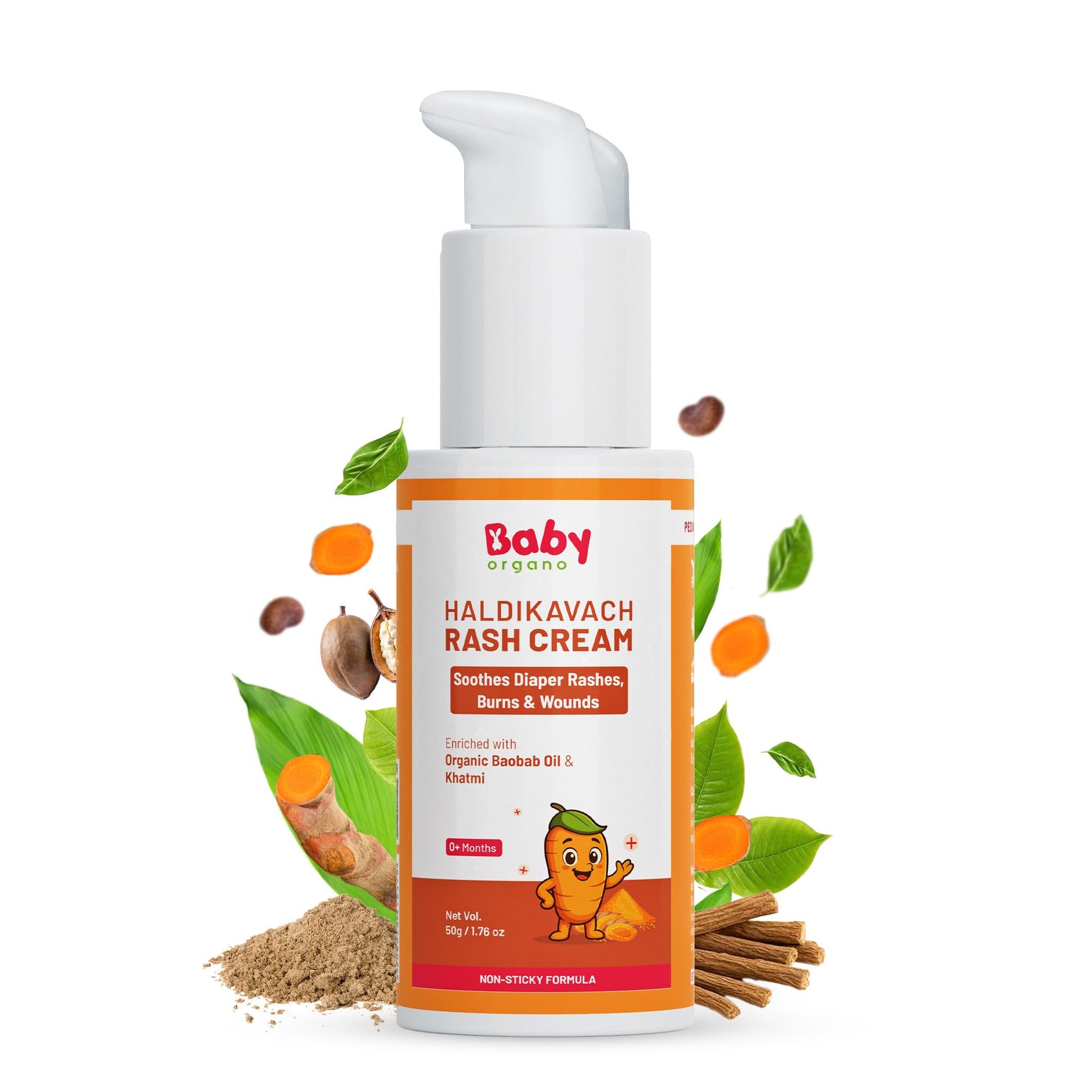 Babyorgano Diaper Rash Cream For Babies | Faster Rash Healing Soothes Redness & Itching With Baobab Oil & Khatmi | Ayurvedic For