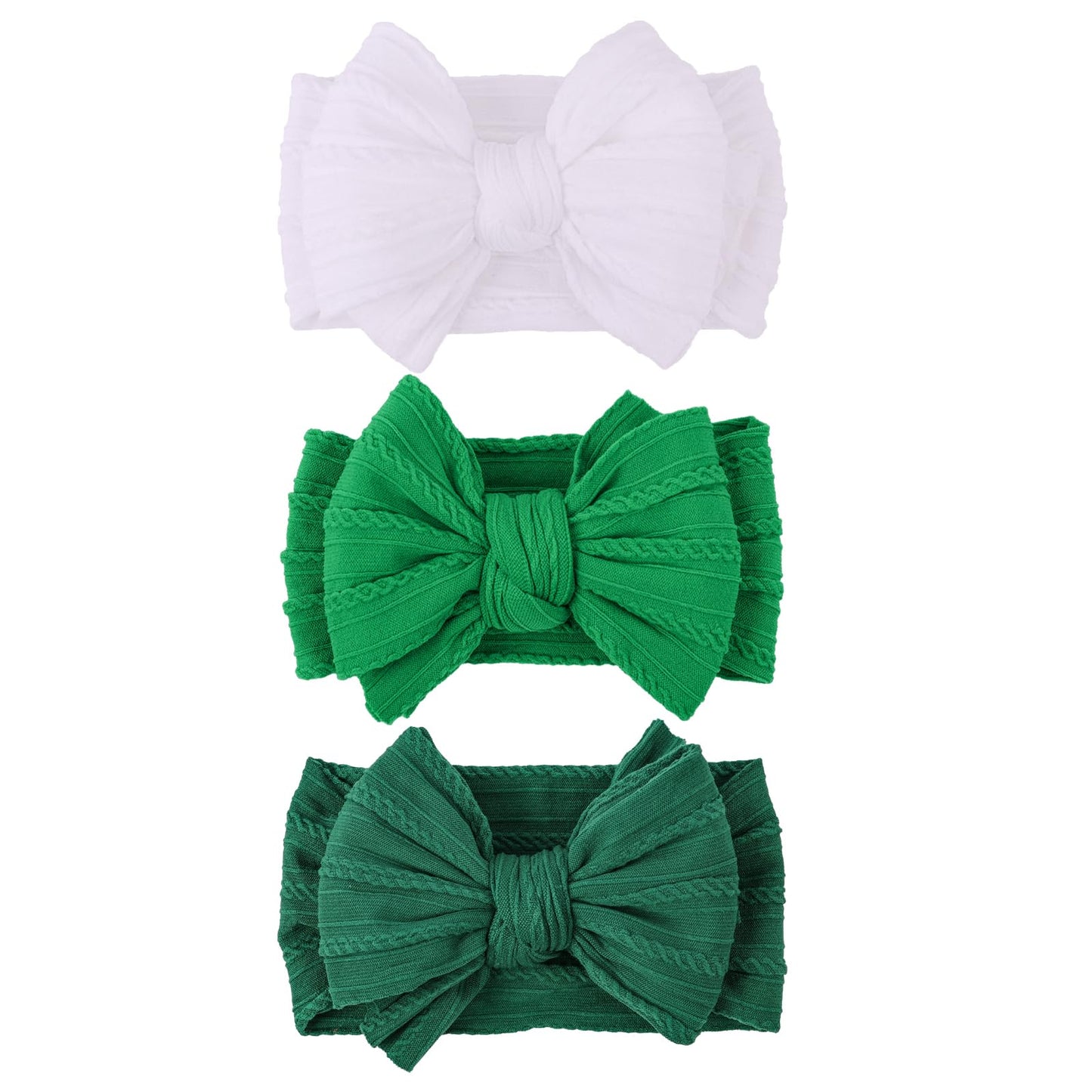 Lemonspace Handmade St.Patrick'S Day Baby Headbands Green Bow Hairbands Girl Bows Infant Hair Accessories Newborn Soft Stretchy