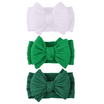 Lemonspace Handmade St.Patrick'S Day Baby Headbands Green Bow Hairbands Girl Bows Infant Hair Accessories Newborn Soft Stretchy