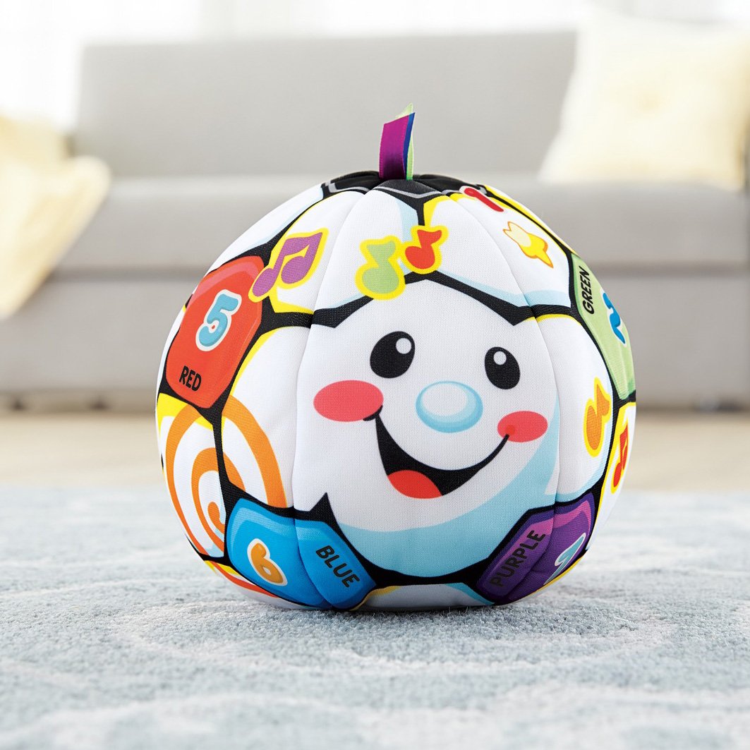 Fisher-Price Laugh & Learn Baby Musical Learning Toy, Singin Soccer Ball Plush With Songs Sounds & Phrases For Ages 6+ Months