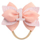 Glitter Birthday Hair Bow for Baby Girls 1 2 3 4 5 6 Years Peach Party Decoration Hair Accessories Headband for First 1st One Bi