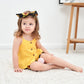 Kucnuzki Toddler Baby Girl Clothes Summer Outfits Ruffle Sleeveless Linen Shirt Kid Short Set For Girl (2T / 3T, Yellow+Black)