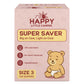 Happy Little Camper Super Saver Diapers, Size 3, 100 Count | Budget-Friendly Disposable Baby Diapers for Sensitive Skin | Hypoal