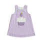 Baby Girl First Birthday Outfit 1 Cake Embroidery One Year Old Birthday Dress Smash Cake Dresses (Plaid Purple, 12-18 Months)