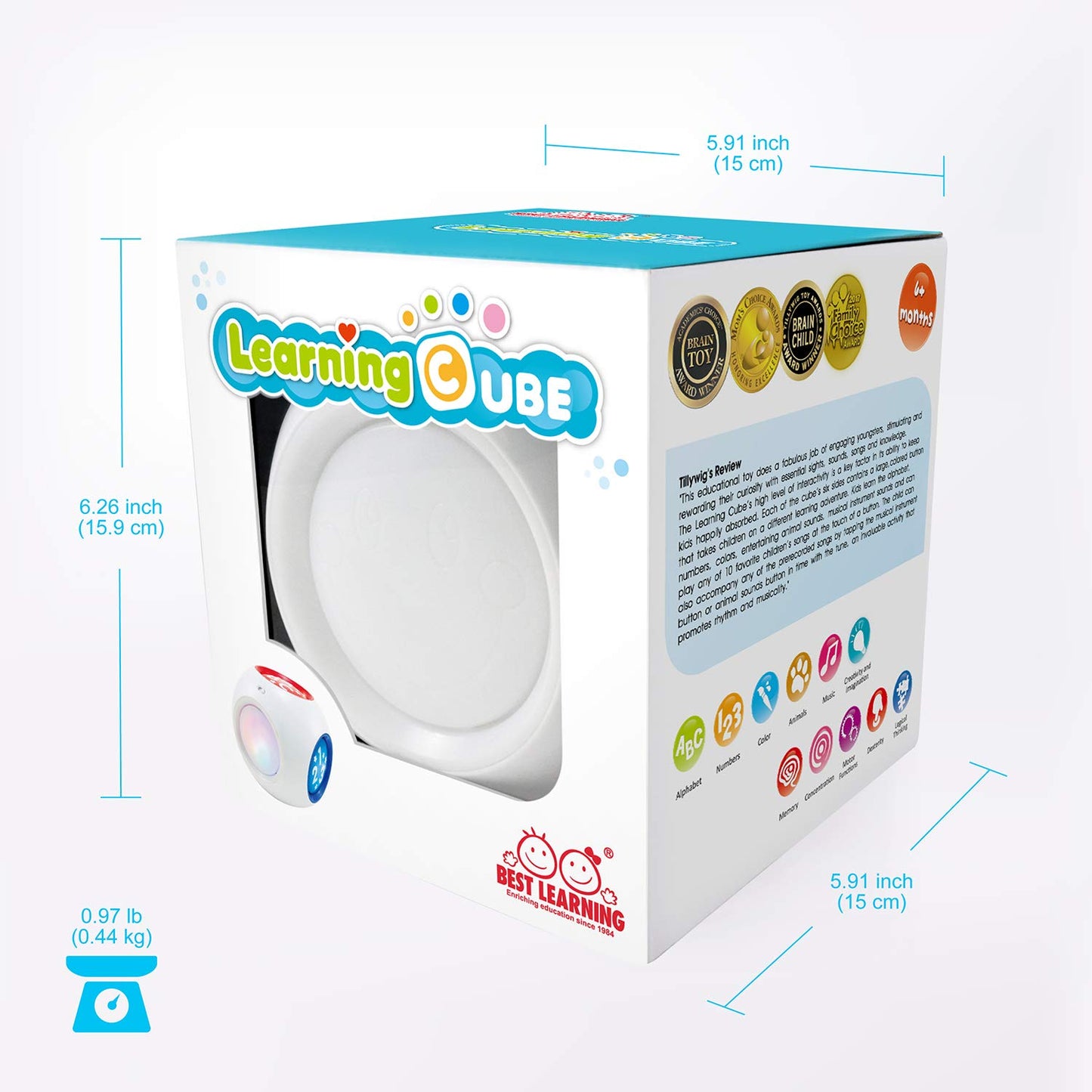 BEST LEARNING Learning Cube - Educational Musical Activity Center Block for Infants Babies Toddlers 6-12 Month and up - Toys for