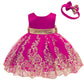 Cmmchaah Princess Girls Lace Embroidery Bow Toddler Dresses Cute Sleeveless New Year Prom Frocks For Baby (Rose,110)