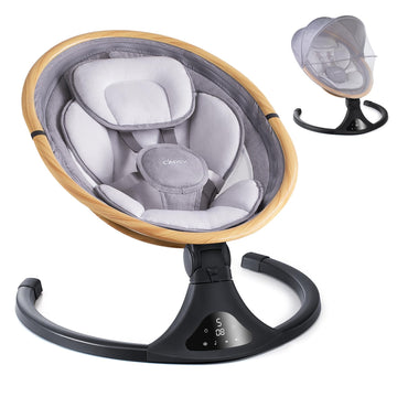 LAREX Baby Swing to Toddler Electric Infant Swing Portable for Newborn Boy Girl, 5 Sway Speeds with Remote Control, 12 Preset Me