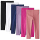The Children'S Place,And Toddler Basic Solid Leggings 6-Pack,_White | Amethyst Jewel | Black | Hawaiian Hibiscus | Lotus Flower
